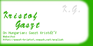 kristof gaszt business card